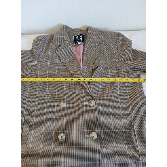 ENOR Plaid Double Breasted Women’s Blazer F - Picture 12 of 16